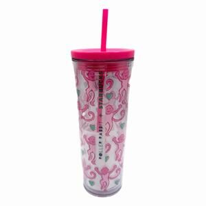 2025 Starbucks x Roller Rabbit Pink Monkey Cold Cup Tumbler